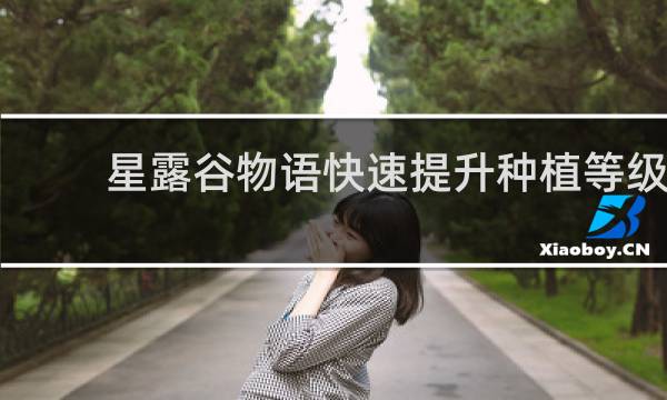 星露谷物语快速提升种植等级
