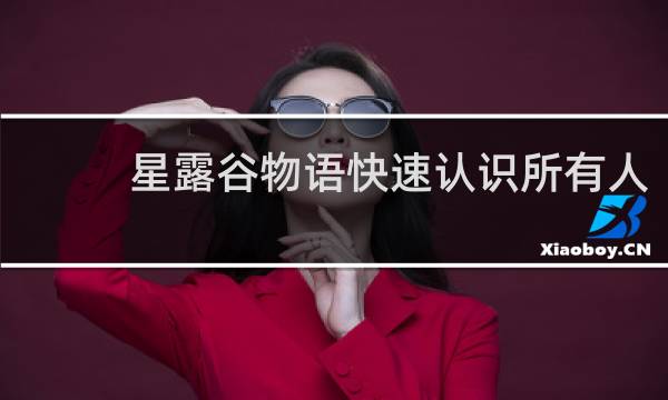 星露谷物语快速认识所有人