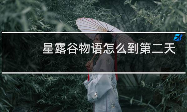 星露谷物语怎么到第二天
