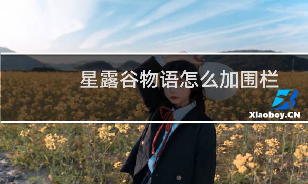 星露谷物语怎么加围栏