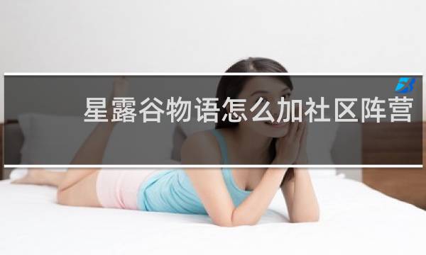 星露谷物语怎么加社区阵营