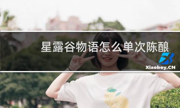 星露谷物语怎么单次陈酿