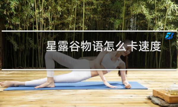 星露谷物语怎么卡速度