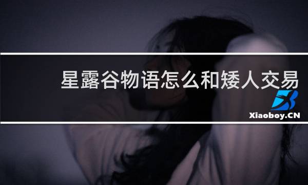 星露谷物语怎么和矮人交易