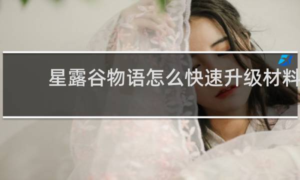 星露谷物语怎么快速升级材料