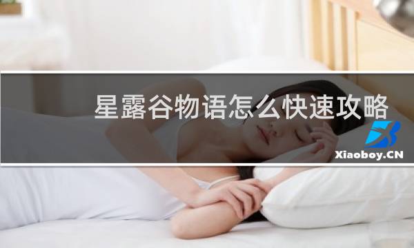 星露谷物语怎么快速攻略