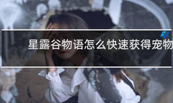 星露谷物语怎么快速获得宠物