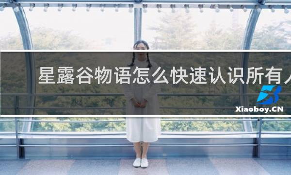 星露谷物语怎么快速认识所有人