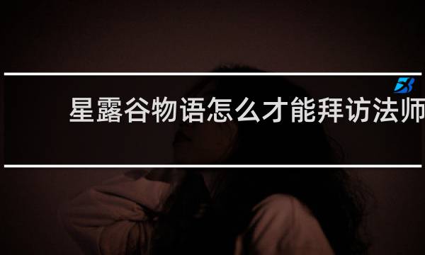 星露谷物语怎么才能拜访法师