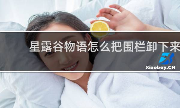星露谷物语怎么把围栏卸下来