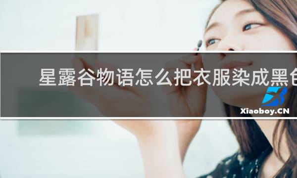 星露谷物语怎么把衣服染成黑色