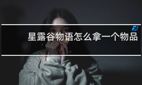 星露谷物语怎么拿一个物品