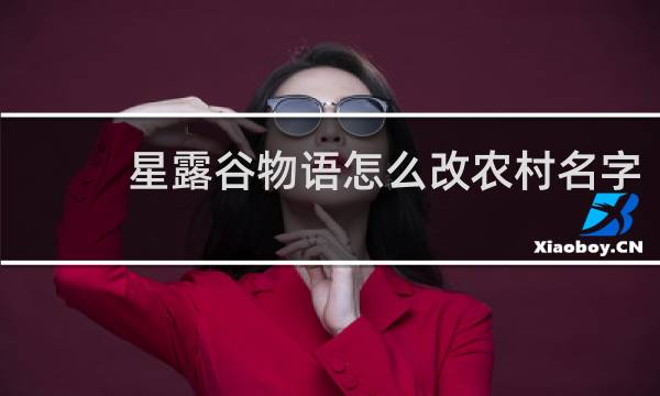 星露谷物语怎么改农村名字