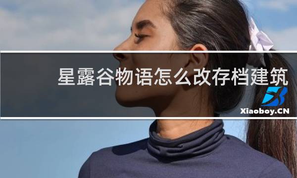 星露谷物语怎么改存档建筑