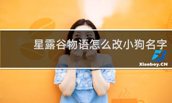 星露谷物语怎么改小狗名字