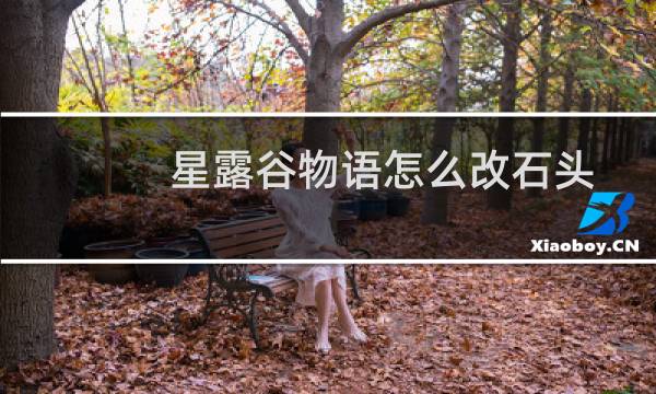 星露谷物语怎么改石头