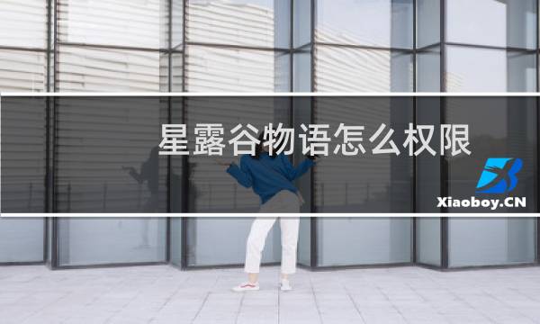 星露谷物语怎么权限