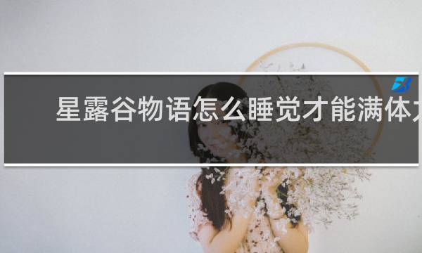星露谷物语怎么睡觉才能满体力
