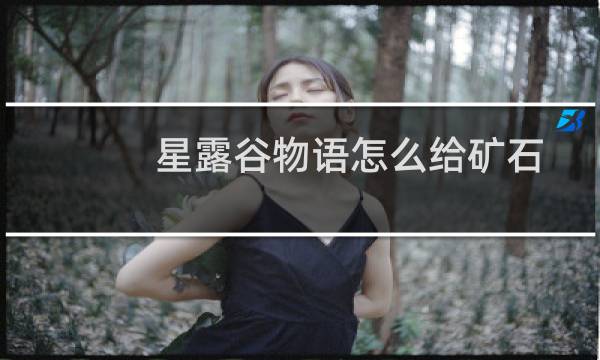 星露谷物语怎么给矿石