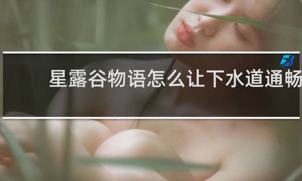 星露谷物语怎么让下水道通畅