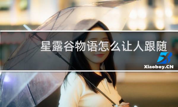 星露谷物语怎么让人跟随