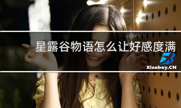 星露谷物语怎么让好感度满