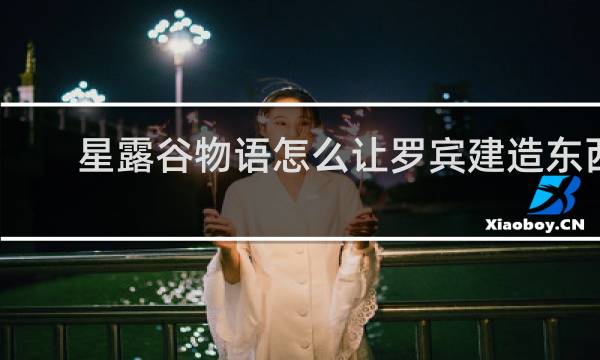 星露谷物语怎么让罗宾建造东西