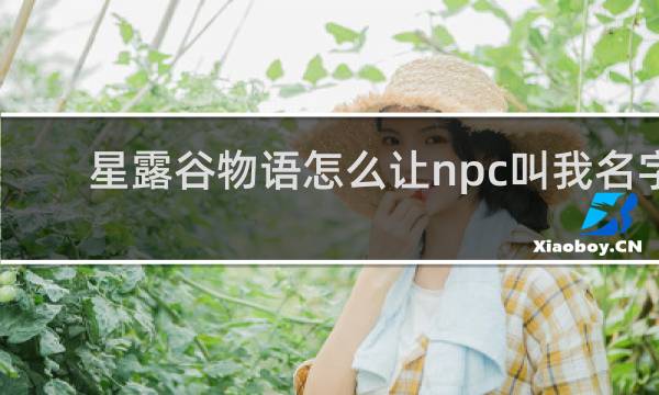 星露谷物语怎么让npc叫我名字