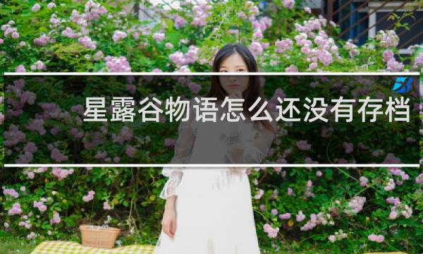 星露谷物语怎么还没有存档