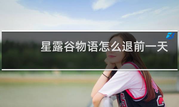 星露谷物语怎么退前一天