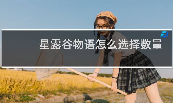 星露谷物语怎么选择数量
