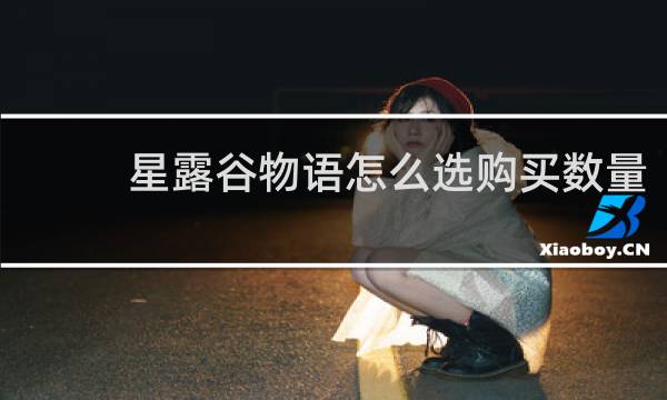 星露谷物语怎么选购买数量