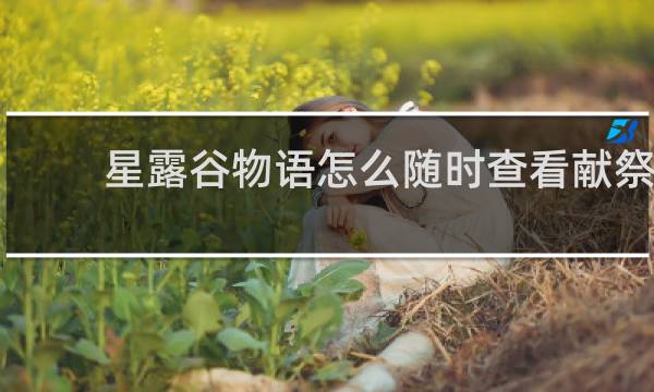 星露谷物语怎么随时查看献祭