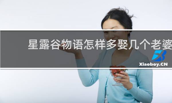 星露谷物语怎样多娶几个老婆