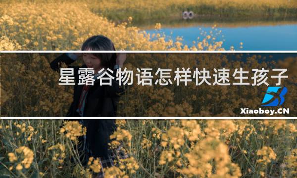 星露谷物语怎样快速生孩子