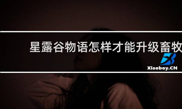 星露谷物语怎样才能升级畜牧