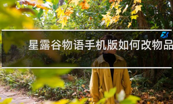 星露谷物语手机版如何改物品
