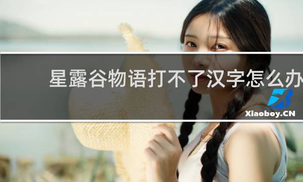 星露谷物语打不了汉字怎么办