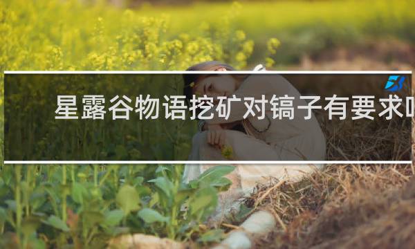 星露谷物语挖矿对镐子有要求吗