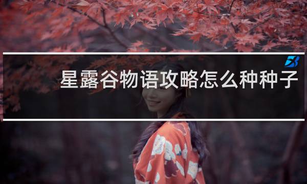 星露谷物语攻略怎么种种子