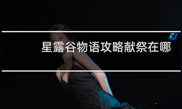 星露谷物语攻略献祭在哪