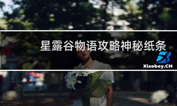 星露谷物语攻略神秘纸条