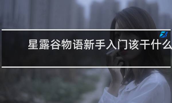 星露谷物语新手入门该干什么