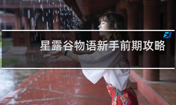 星露谷物语新手前期攻略