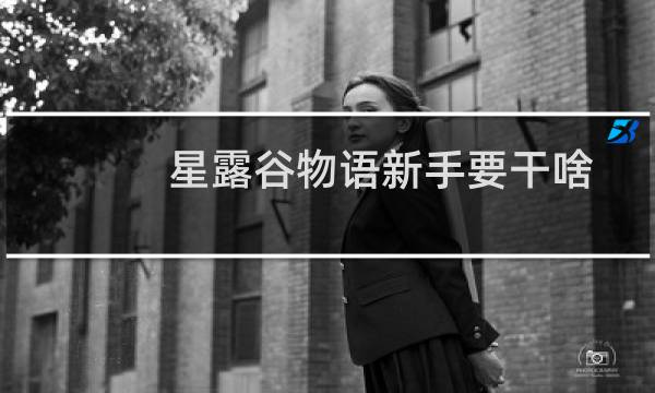 星露谷物语新手要干啥