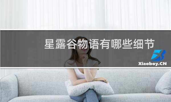 星露谷物语有哪些细节