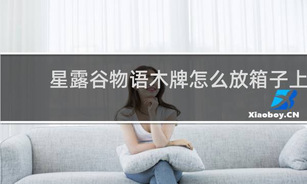星露谷物语木牌怎么放箱子上