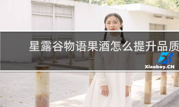 星露谷物语果酒怎么提升品质
