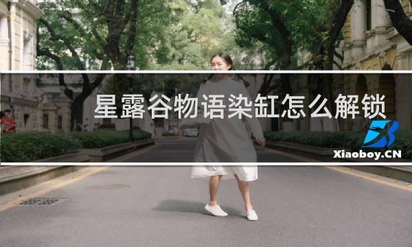 星露谷物语染缸怎么解锁