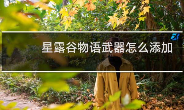星露谷物语武器怎么添加